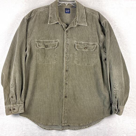 GAP Other - VTG Gap Overshirt Mens XL Brown Corduroy Workwear Heavyweight Preppy Classic Y2K